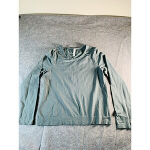 Athleta Olive Green  Dot Mesh Long Sleeve Womans Size Large